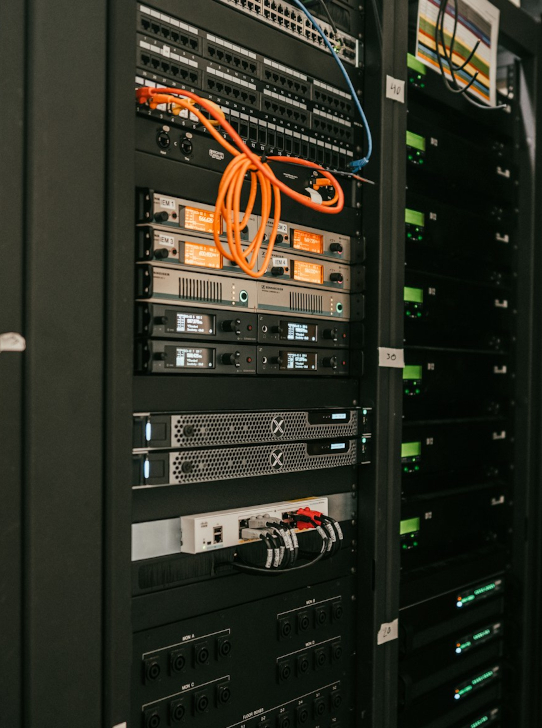 Server racks in a datacenter